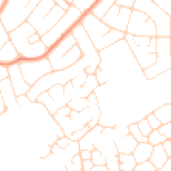 Daytime road noise heatmap for LE11 2NJ