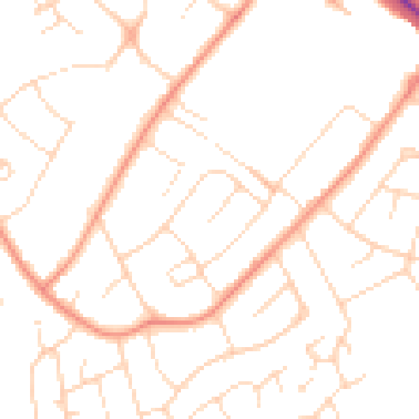 Daytime road noise heatmap for LE11 2RE