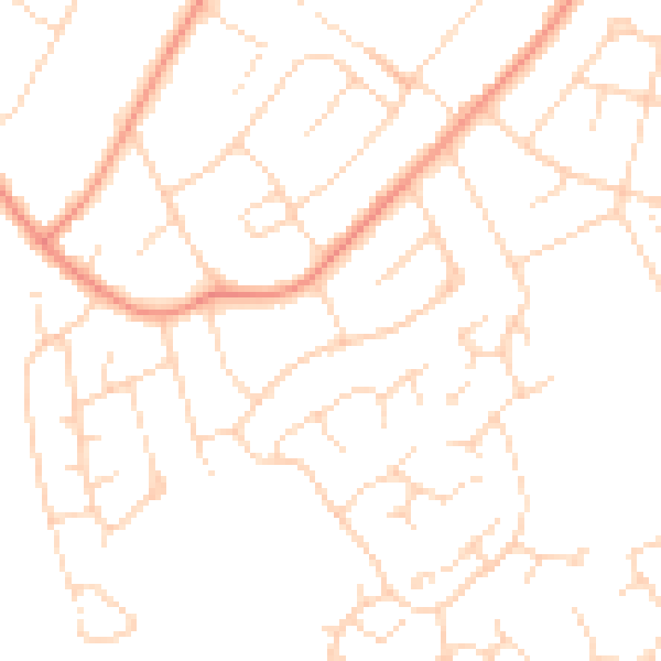 Daytime road noise heatmap for LE11 2SH