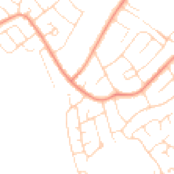 Daytime road noise heatmap for LE11 2SN