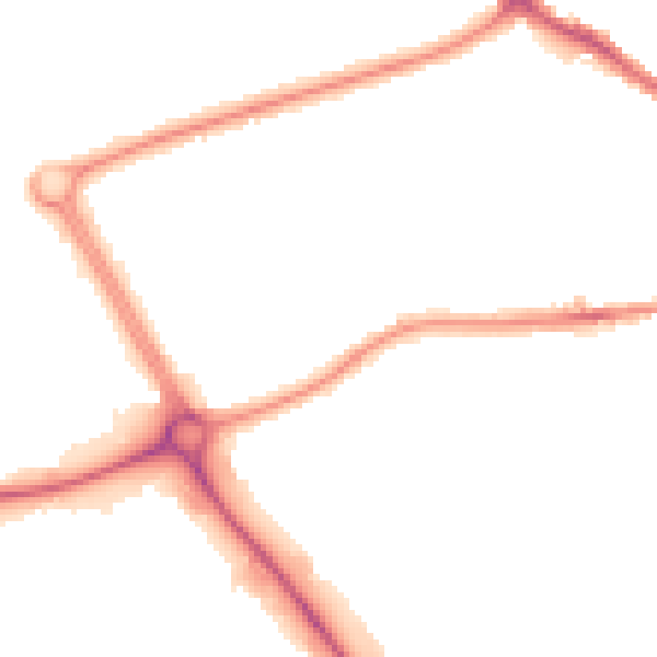 Night-time road noise heatmap for LE11 3AP