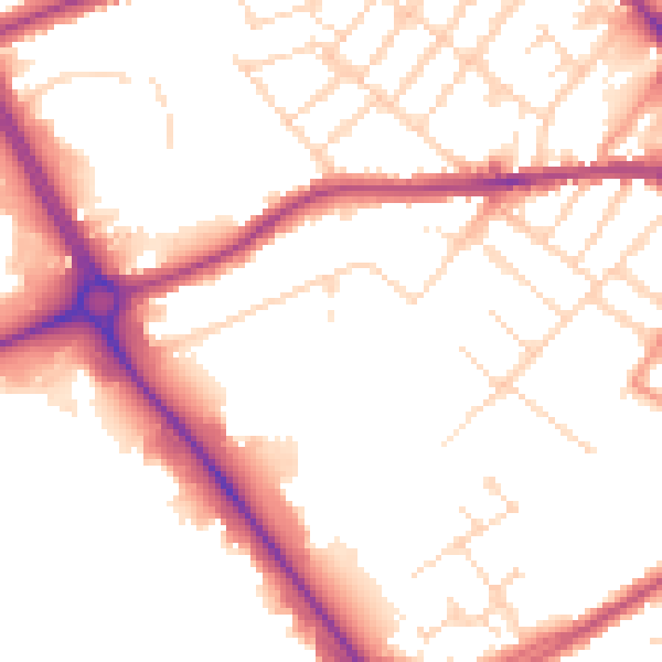 Daytime road noise heatmap for LE11 3AS