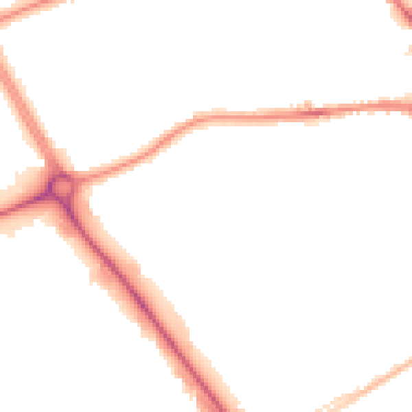 Night-time road noise heatmap for LE11 3AS
