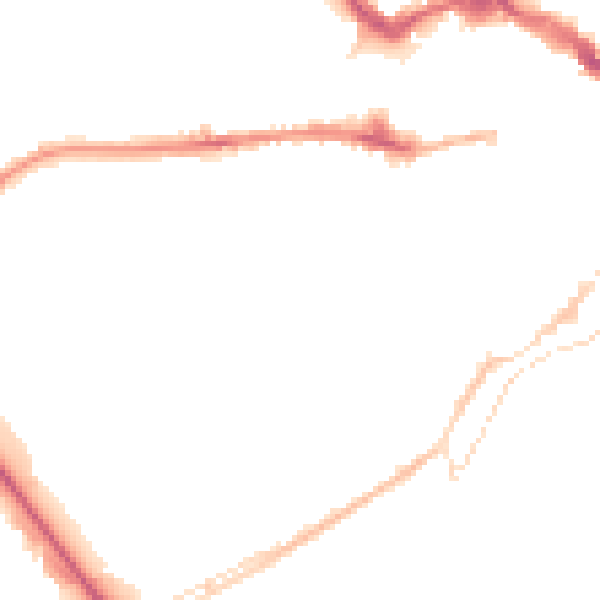 Night-time road noise heatmap for LE11 3AT