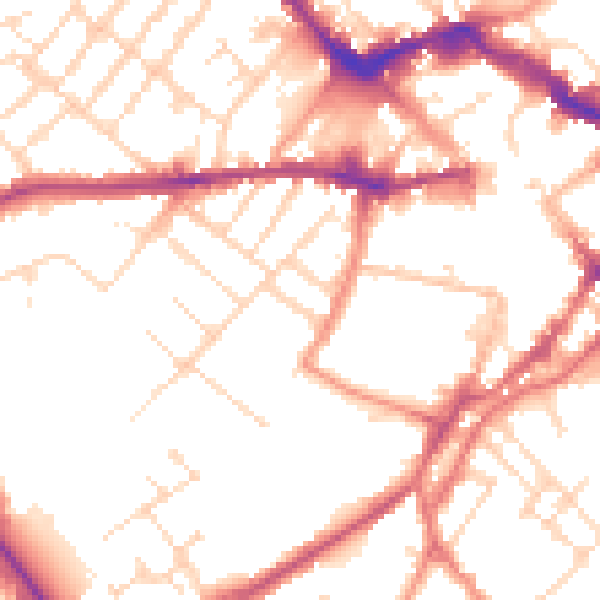 Daytime road noise heatmap for LE11 3AY