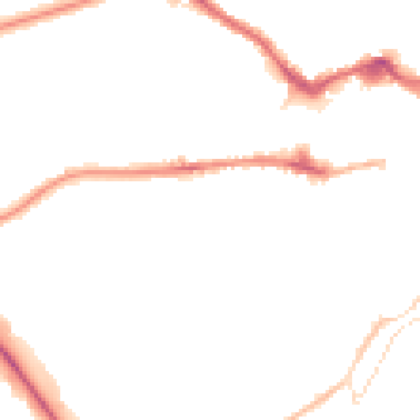 Night-time road noise heatmap for LE11 3BA