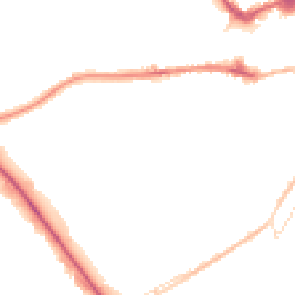 Night-time road noise heatmap for LE11 3BD