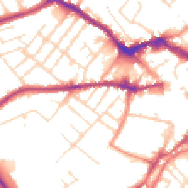 Daytime road noise heatmap for LE11 3BE