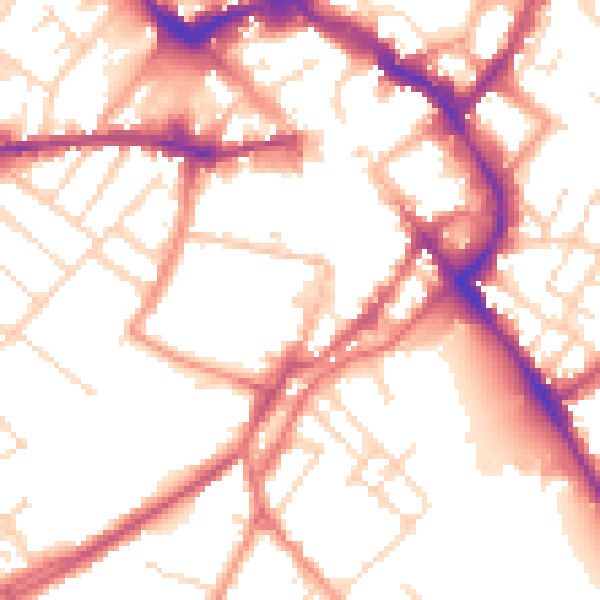 Daytime road noise heatmap for LE11 3DW
