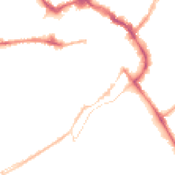 Night-time road noise heatmap for LE11 3DW