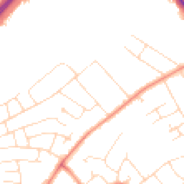 Daytime road noise heatmap for LE11 3JP