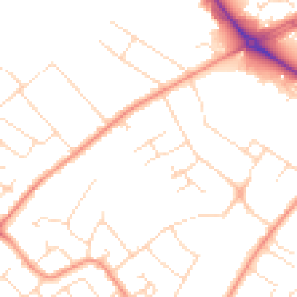 Daytime road noise heatmap for LE11 3LN