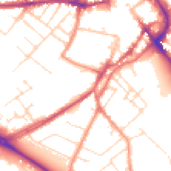 Daytime road noise heatmap for LE11 3NT