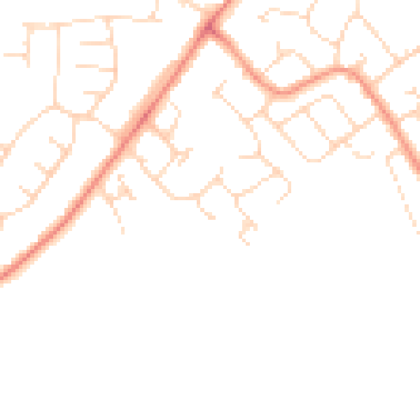 Daytime road noise heatmap for LE11 3PB