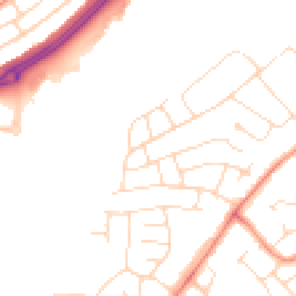 Daytime road noise heatmap for LE11 3RJ