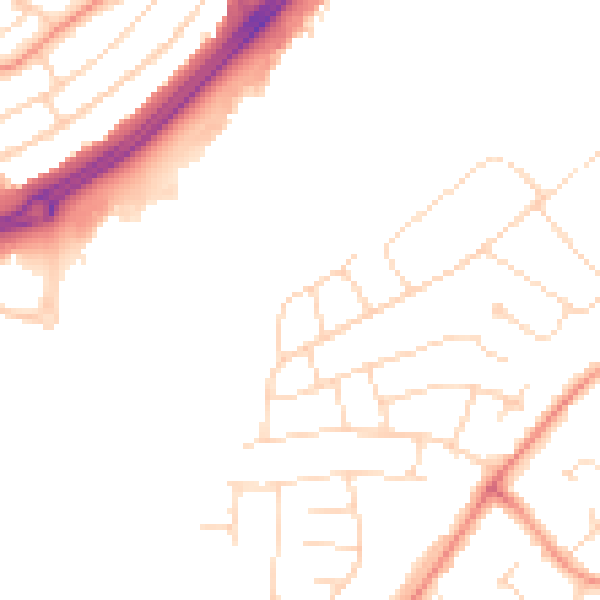 Daytime road noise heatmap for LE11 3RQ