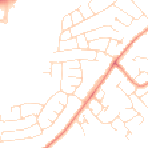 Daytime road noise heatmap for LE11 3SH