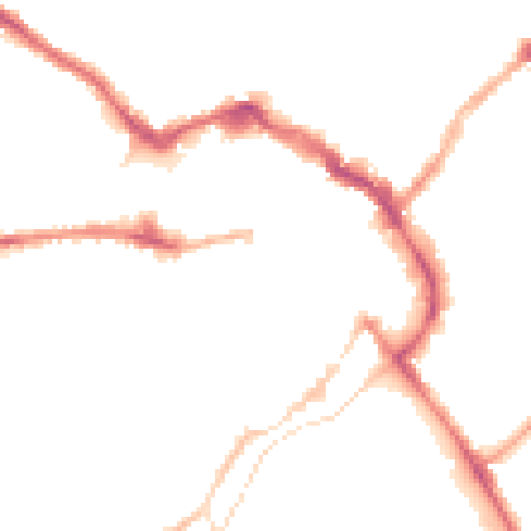 Night-time road noise heatmap for LE11 3XA