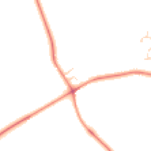 Daytime road noise heatmap for LE11 3YQ