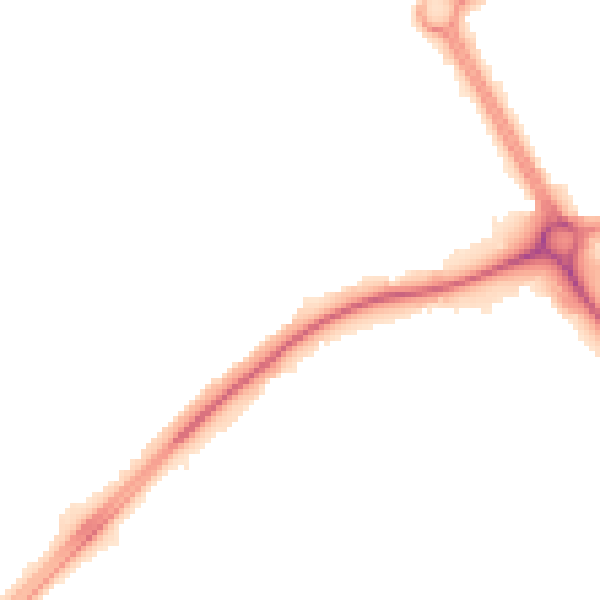 Night-time road noise heatmap for LE11 4ES