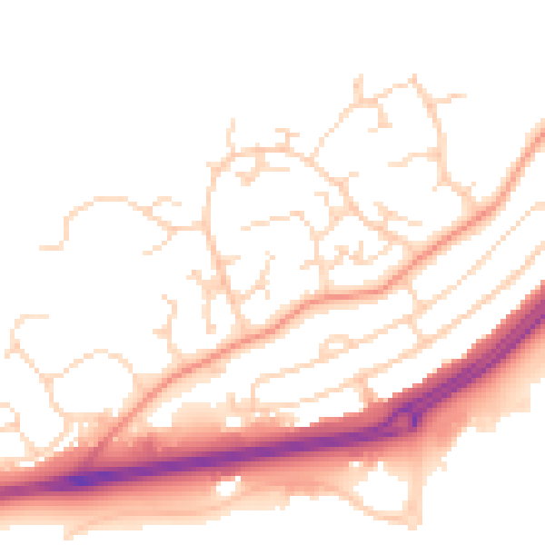 Daytime road noise heatmap for LE11 4PX