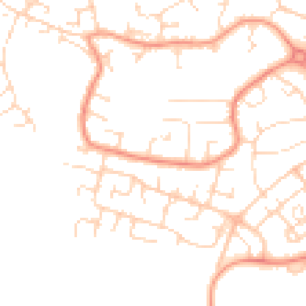 Daytime road noise heatmap for LE11 4TD