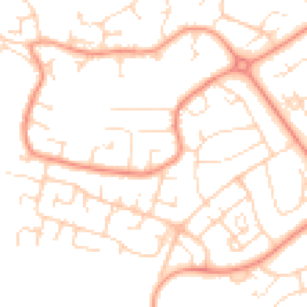 Daytime road noise heatmap for LE11 4TQ
