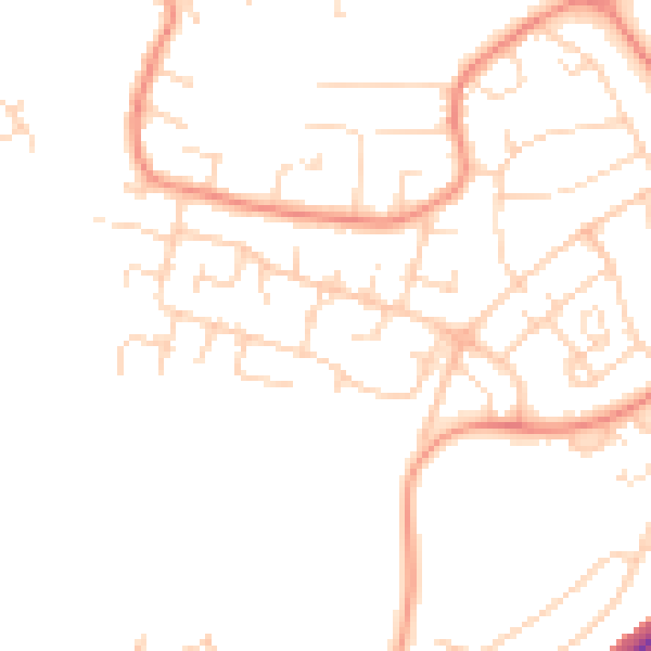 Daytime road noise heatmap for LE11 4TU