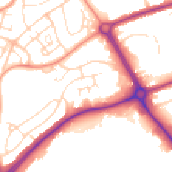 Daytime road noise heatmap for LE11 4WH