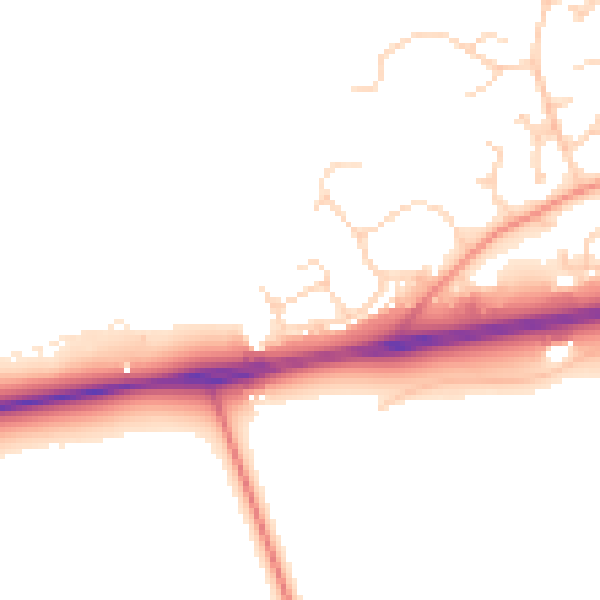 Daytime road noise heatmap for LE11 4WQ