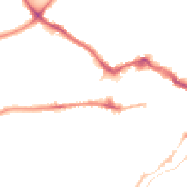 Night-time road noise heatmap for LE11 5AB
