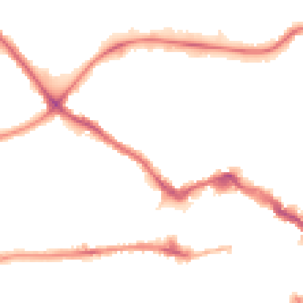 Night-time road noise heatmap for LE11 5AN