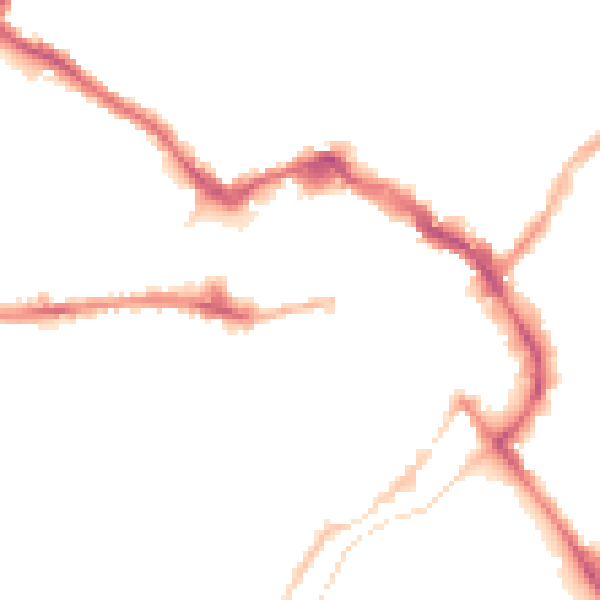 Night-time road noise heatmap for LE11 5BU