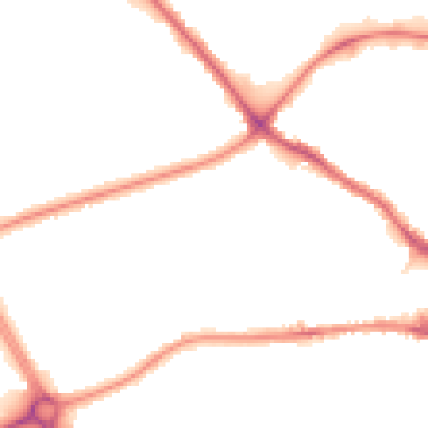 Night-time road noise heatmap for LE11 5DY