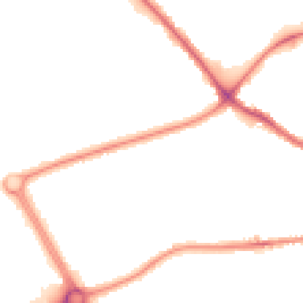 Night-time road noise heatmap for LE11 5EX