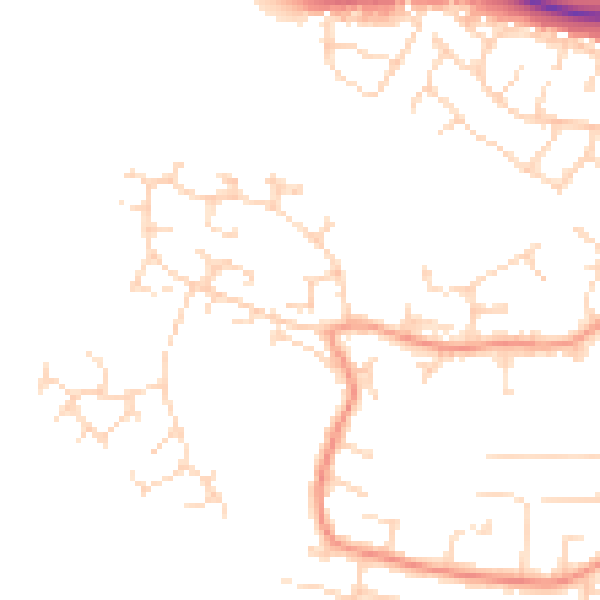 Daytime road noise heatmap for LE11 5FF