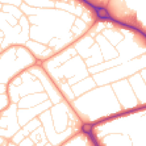 Daytime road noise heatmap for LE11 5JG