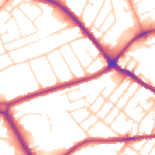 Daytime road noise heatmap for LE11 5LR