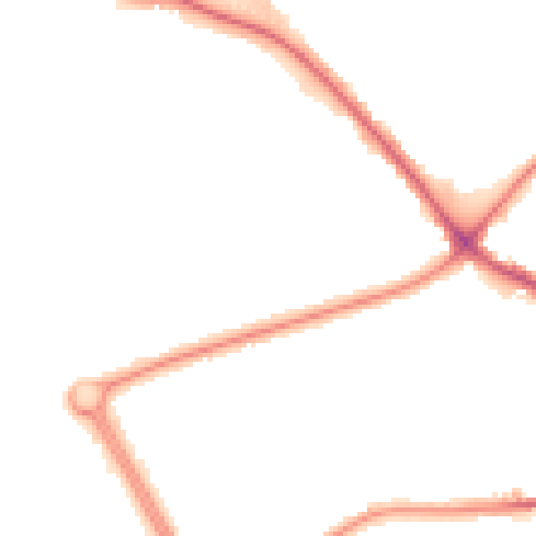 Night-time road noise heatmap for LE11 5NB