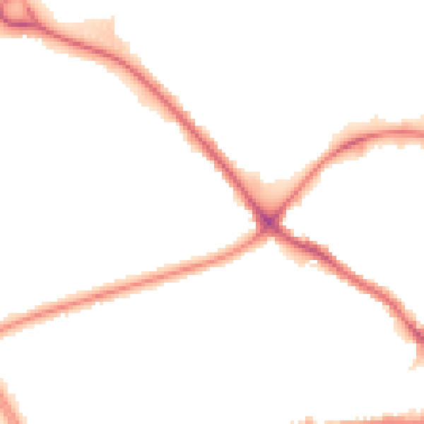 Night-time road noise heatmap for LE11 5NG