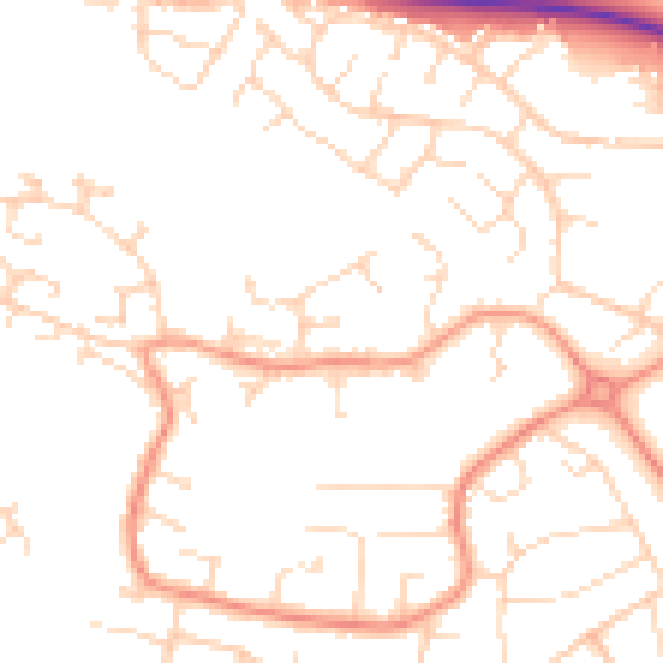 Daytime road noise heatmap for LE11 5RS