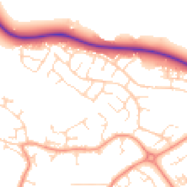 Daytime road noise heatmap for LE11 5XU
