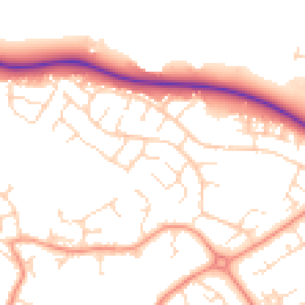 Daytime road noise heatmap for LE11 5YD