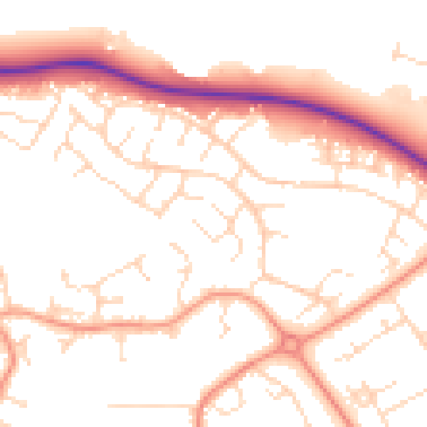 Daytime road noise heatmap for LE11 5YP