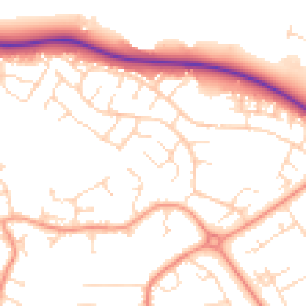 Daytime road noise heatmap for LE11 5YR