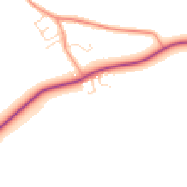 Daytime road noise heatmap for LE12 5BN
