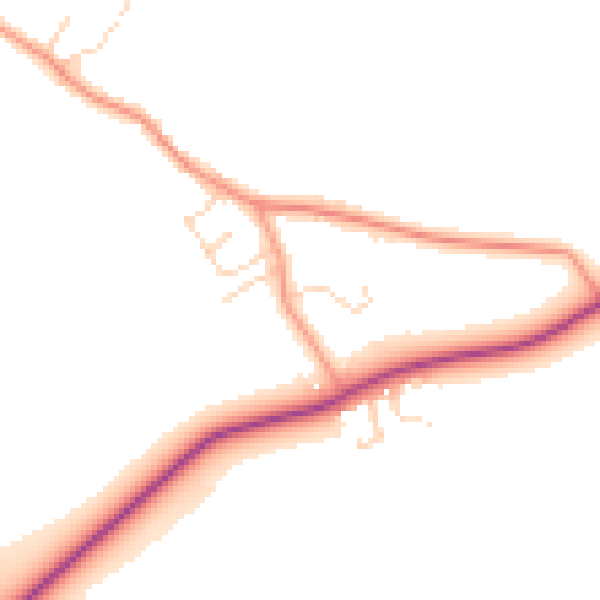 Daytime road noise heatmap for LE12 5DN