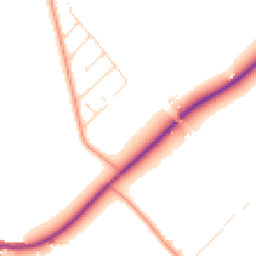 Daytime road noise heatmap for LE12 5FD
