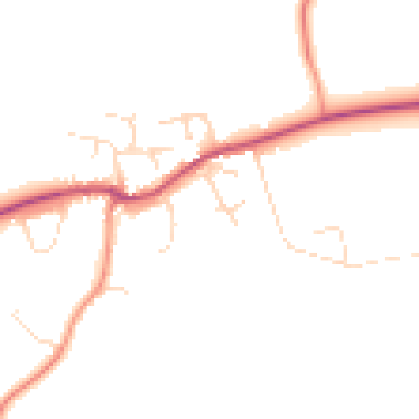 Daytime road noise heatmap for LE12 5TU