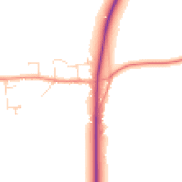 Daytime road noise heatmap for LE12 6AP